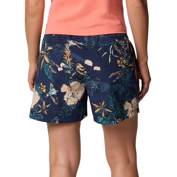 Columbia Women's Sandy River™ III Cargo Shorts Floral Print Navy Size Small - Picture 2 of 5